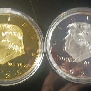 Really Nice 2025 Donald Trump Silver & Gold Plated Commemorative Coins